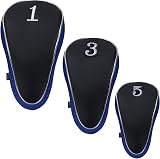 Andux Golf 460cc Driver Fairway Wood Head Covers Set of 3 Blue view 2