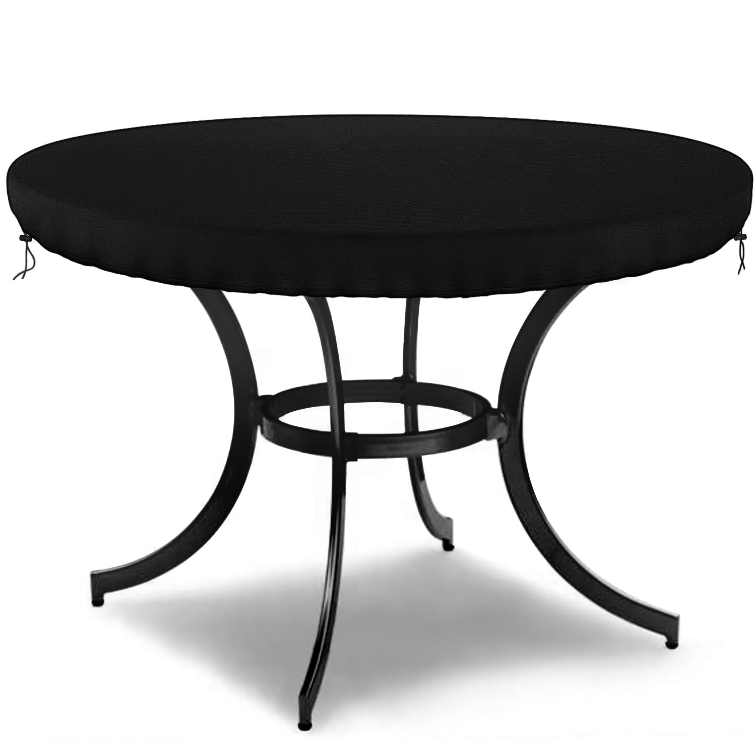 Dokon Circular Garden Table Top Covers Waterproof Round Outdoor Table Cover Heavy Duty Oxford Fabric Windproof Anti-UV Garden Furniture Covers, Patio Furniture Top Cover (Ø102x10cm) - Black