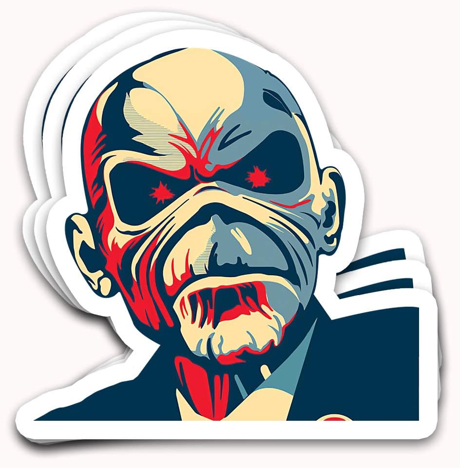 Endibas Iron Maidens Music Heavy Metal Group-Eddie Colorful Retro Portrait Arts Stickers for Laptops Tumblers Books Luggages Cases Pack 3x4 in Vinyl 3pcs/Pack