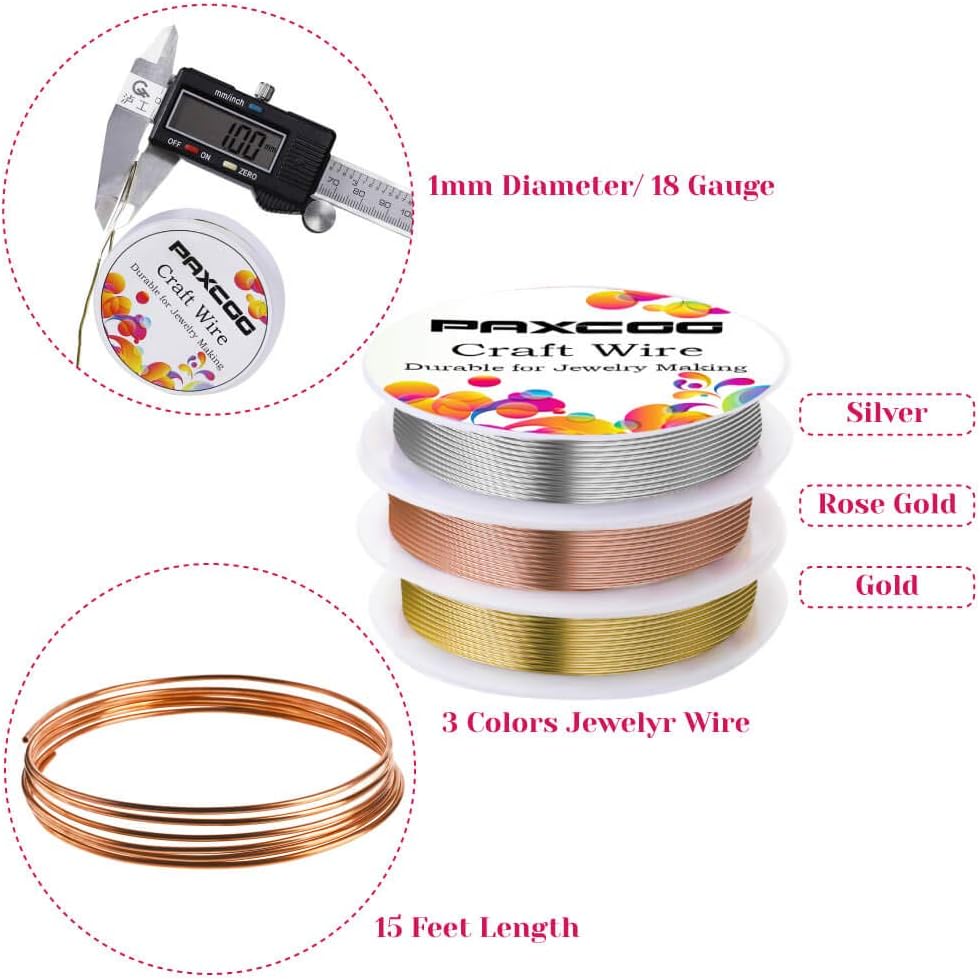 Paxcoo 3 Pack Jewelry Wire Craft Wire 1mm 18 Gauge Tarnish Resistant Jewelry Beading Wire for Jewelry Making Supplies and Crafting (Silver - Image 3