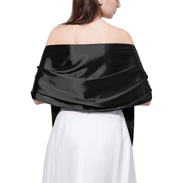 Satin Shawl Wrap Scarf for Evening Dresses Long Neckerchief Women
