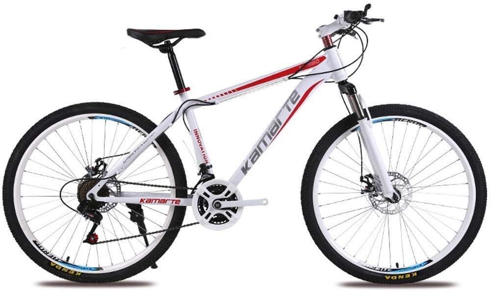 XICHUNLAI Mountain Bike Mountain Bike, Red and Blue, 26 Inch 21-Speed Carbon Steel Frame, Double-Spoke Mountain Bike (Color : A)