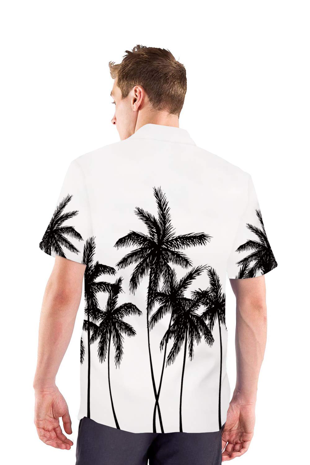 Ophestin Hawaiian Shirts for Men, Funny Print Short Sleeve Button Down Tropical Shirt