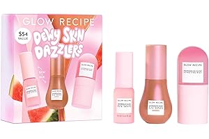 Glow Recipe Dewy Skin Dazzlers Travel Size Gift Set - Niacinamide Dew Drops Face Serum + Hue Drops Bronzing Serum + Watermelon Glow Ultra-Fine Hydrating Face Mist (3 Count)