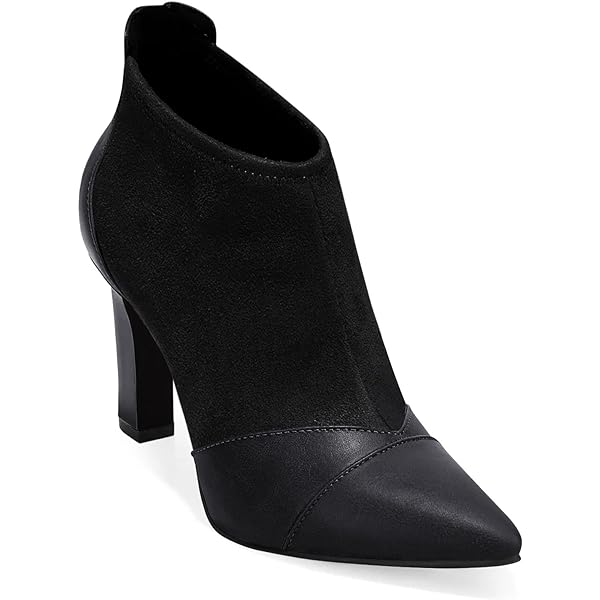 Women's Pointed Toe Stiletto Ankle Boots - 3.5 Inch Matte High Heel Zip Boots - View #8