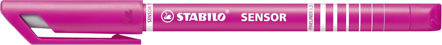 STABILO SENSOR Fineliner - Assorted Colours, Wallet of 4, black, turquoise, pink, lilac, 1 count (Pack of 4) - Image 3