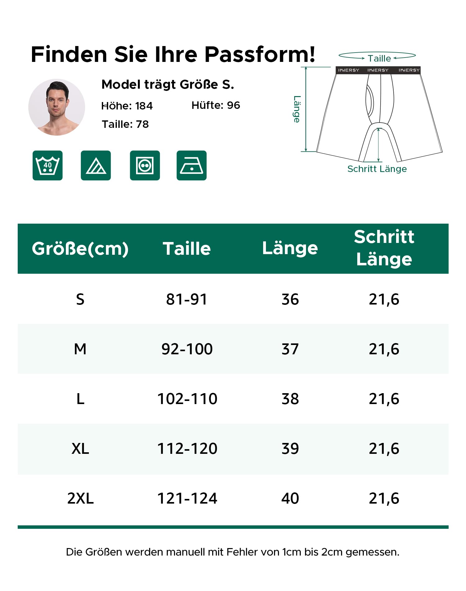 INNERSY Boxershorts Herren Lang Unterhosen Männer Baumwolle Sport Unterwäsche Retroshorts 3 Pack (L, Schwarz/Grau/Marineblau) 6