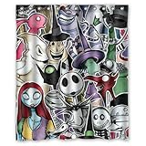 Mirryderr Custom Polyester Fabric The Nightmare Before Christmas Waterproof Shower Curtains Bathroom decor