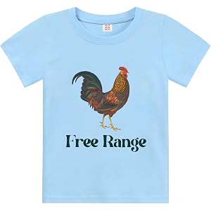 Kids Short Sleeve Tees Toddler Crewneck T-Shirts Boys Girls Dino Raccoon Excavator Silly Goose Flower Girl Tops 2-7 Years