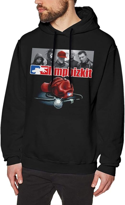 Big & Tall Mens Long Sleeve Tops, American Rap Rock Band Limp Bizkit Hooded Sweatshirt, Hooded 