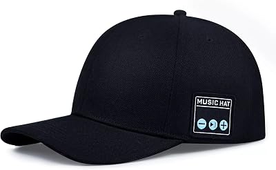Bluetooth Music Cap, Sombrero de Altavoz Inalámbrico con 6h Tiempo de Juego y Diseño Lavable para Correr Al Aire Libre (Black)