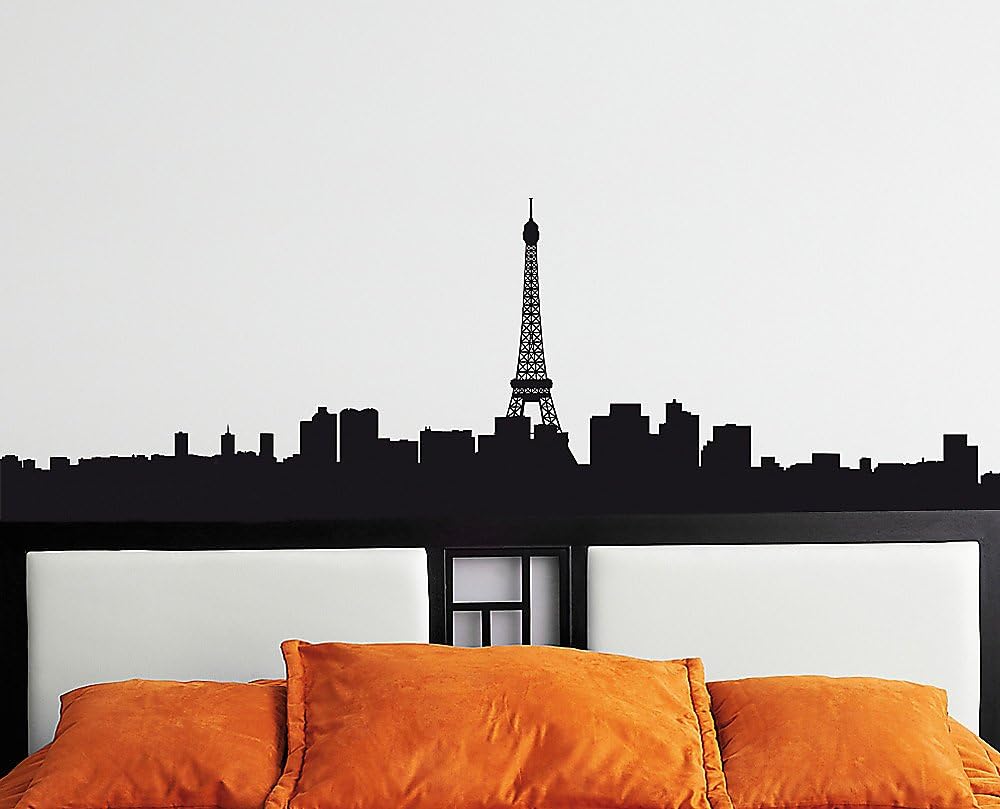 Decoramo Paris Skyline Wall Stickers, Black
