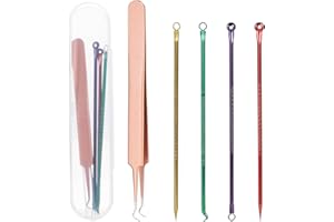 Aruicheng Blackhead Remover Tool Pimple Popping Kit Stainless Steel Comedone Extractor Tools with Storage Box for Removing Pi