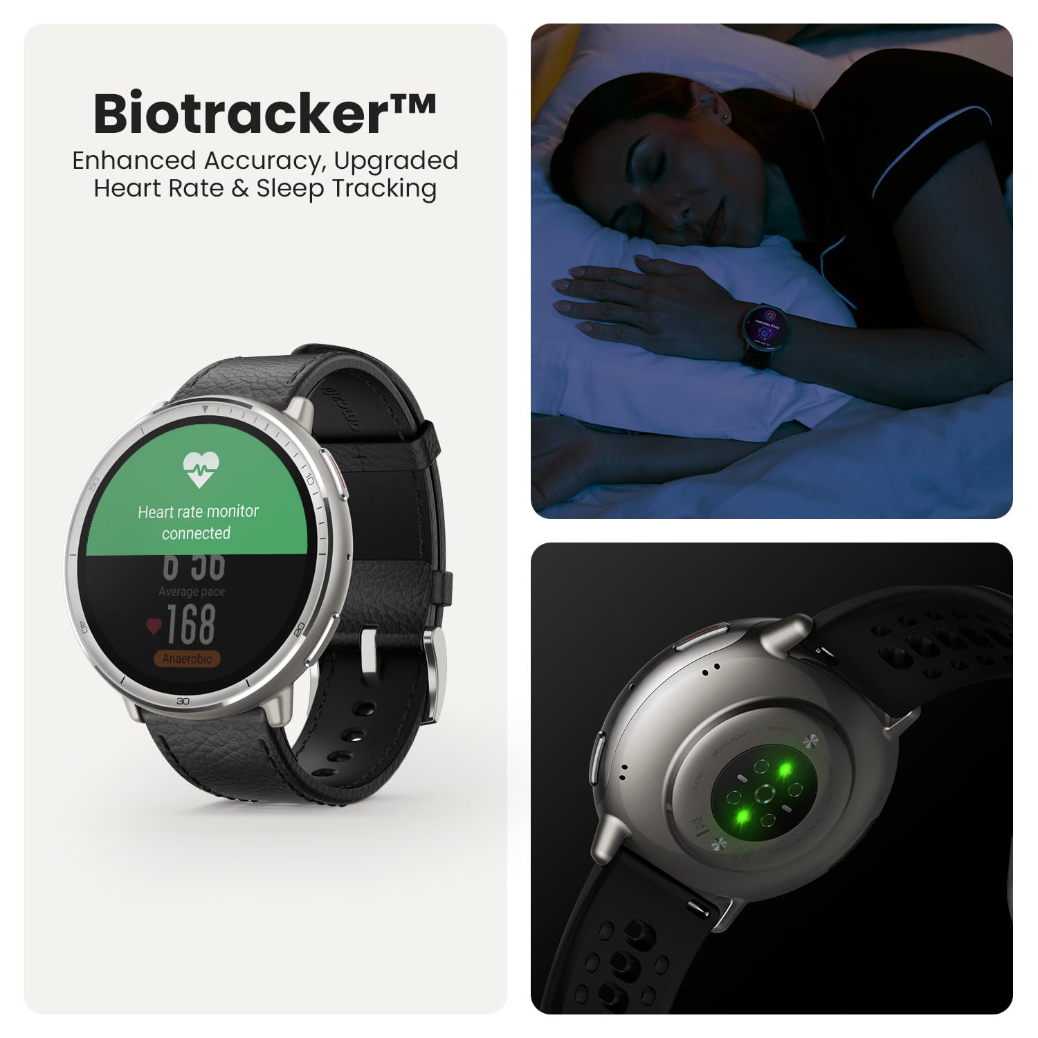 Amazfit Active 2 Premium Smart Watch Fitness Tracker (Redondo) para Android y iPhone, batería de 10 días, resistente al agua, mapas GPS, monitor cardíaco y de sueño, modo HYROX, cristal de zafiro, cuero + correa deportiva