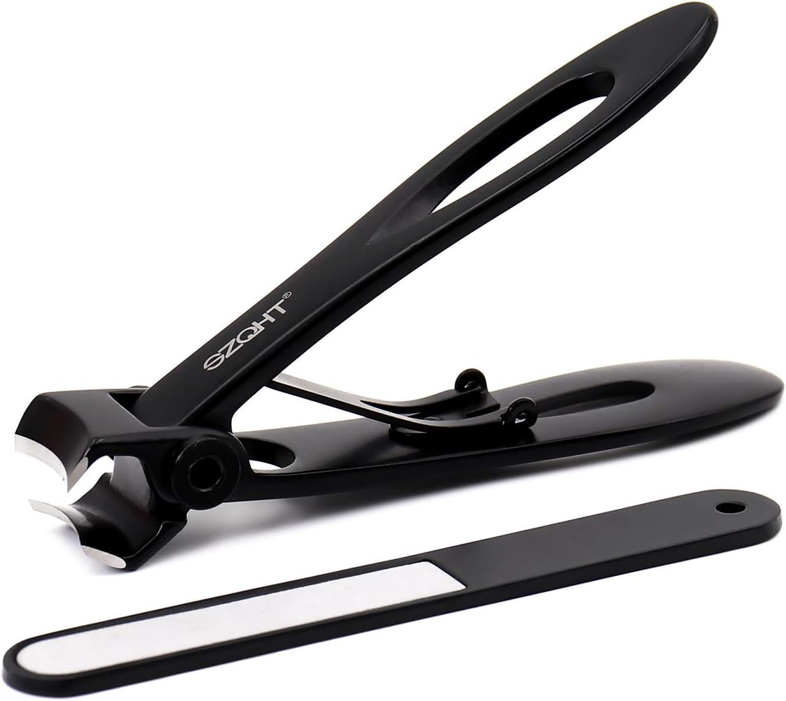 SZQHT Ultra Wide Jaw Opening Nail Clippers Set Toenail Clippers for Thick Nails Cutter For Ingrown Manicure,Pedicure,Men & Women Big(Black)