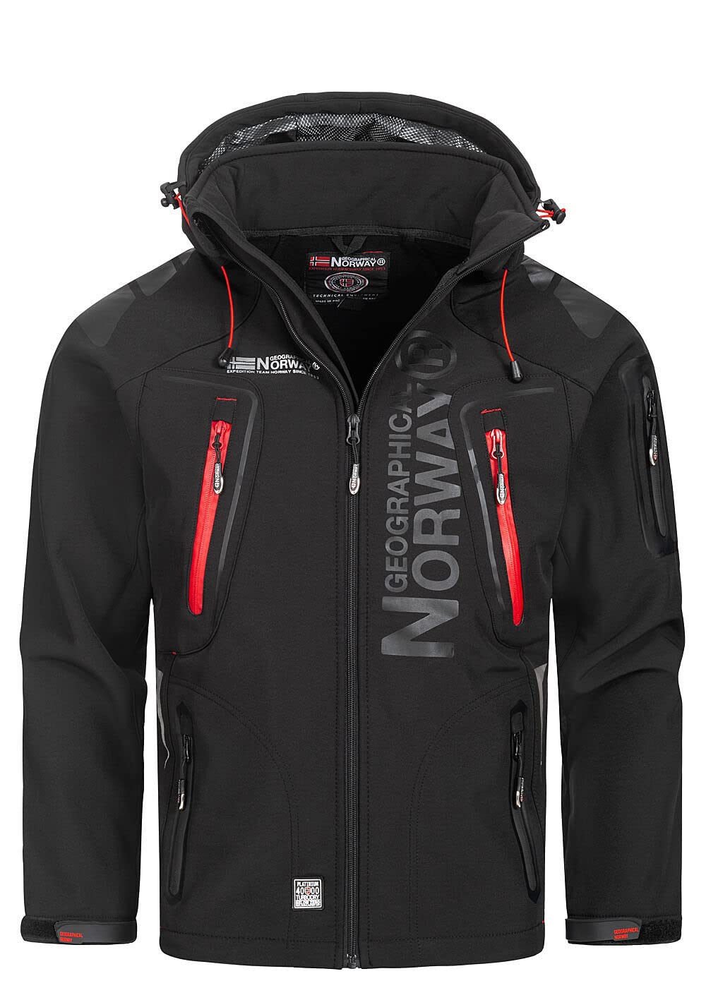 Geographical Norway Men's Softshell Functional Outdoor Jacket Water-Resistant - Black, XL