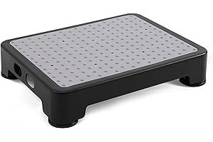 CHIKILLA Step Stool for Adults Kids and Seniors, Non-Slip Step Platform Indoor and Outdoor for Pregnant Woman, Portable Stair Assist for Kitchen Office Bedroom Car Bedside and Shower, Black-Gray 3.4In
