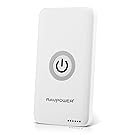 RAVPower Qi-Enabled Single-Position Wireless Charger Charging Pad with built-in 4800mAh Backup Battery- White