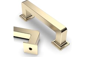 Asidrama 10 Pack 3 Inch(76mm) Brushed Brass Kitchen Cabinet Handles, Cabinet Pulls Kitchen Cabinet Hardware Cupboard Handles 