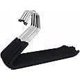 HUJI Heavy Duty Open Ended Easy Slide Chrome Trouser Hangers Organizers (10 Open Ended Easy Slide Hangers)