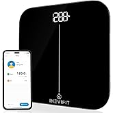 INEVIFIT Bathroom Scale, Highly Accurate Digital Bathroom Body Scale, Measures Weight up to 400 lbs. Includes Batteries