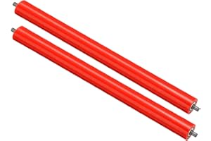 PATIKIL Polyurethane Coated Conveyor Roller 2" Diameter 24" Length, 2 Pack Stainless Steel Transmission Replacement Part Galv