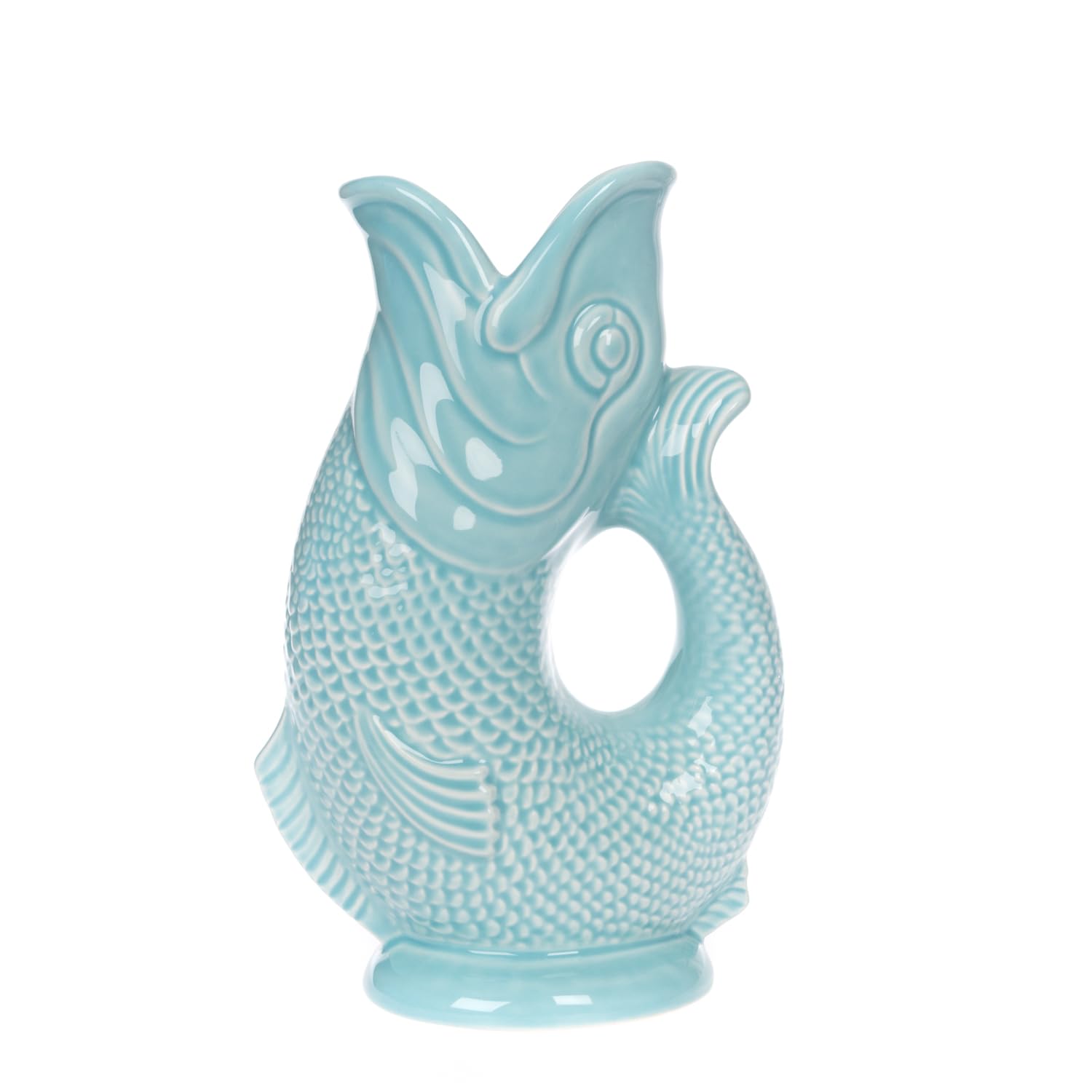Gurgly Iconic Duck Egg Glug Jug Small 23cm 750ml – Fish Water Jug, Decorative Fish Vase, Ornament, Carafe