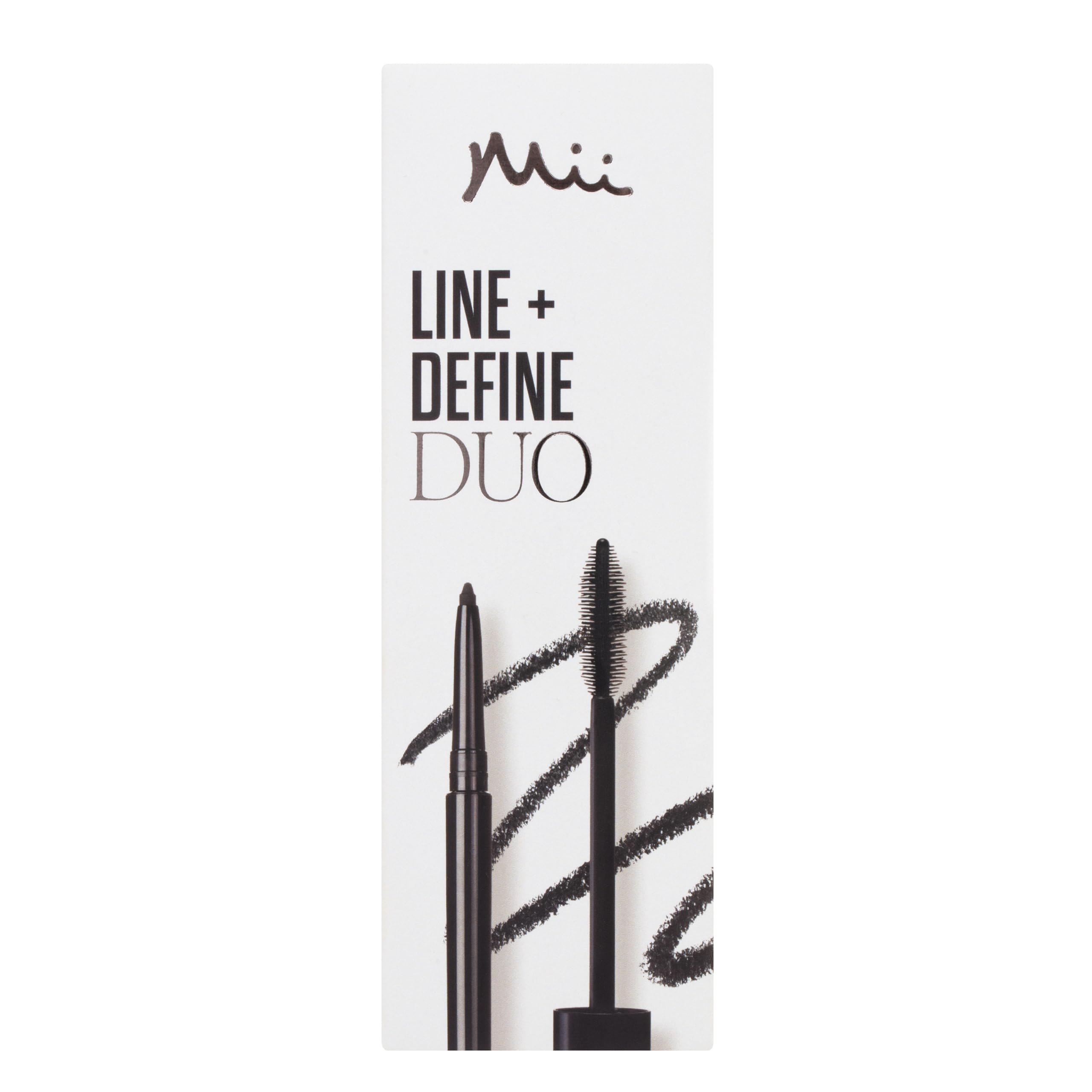 Mii Cosmetics Line + Define Mascara and Eyeliner Duo Gift Set | Eye Makeup Set for Women | Womens Makeup Bundle with Volumising Mascara & Long-Lasting Precision Liner | Perfect Make Up Gift Set