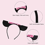 CORTNEY 3 Pcs Mickey Mouse Ears Headband Black Red Pink Birthday Party Costume view 3