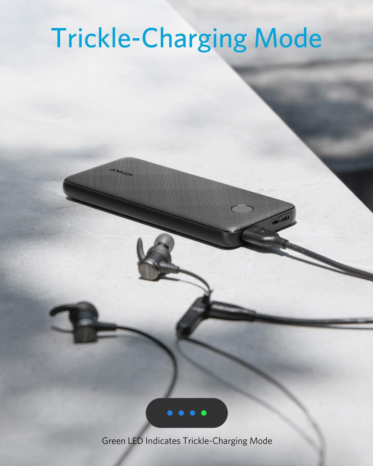 Anker Power Bank, PowerCore Slim 10000, Ultra Slim Portable Charger, Compact 10000mAh External Battery, High-Speed PowerIQ Charging Technology for iPhone, Samsung Galaxy and More (USB-C Input Only)