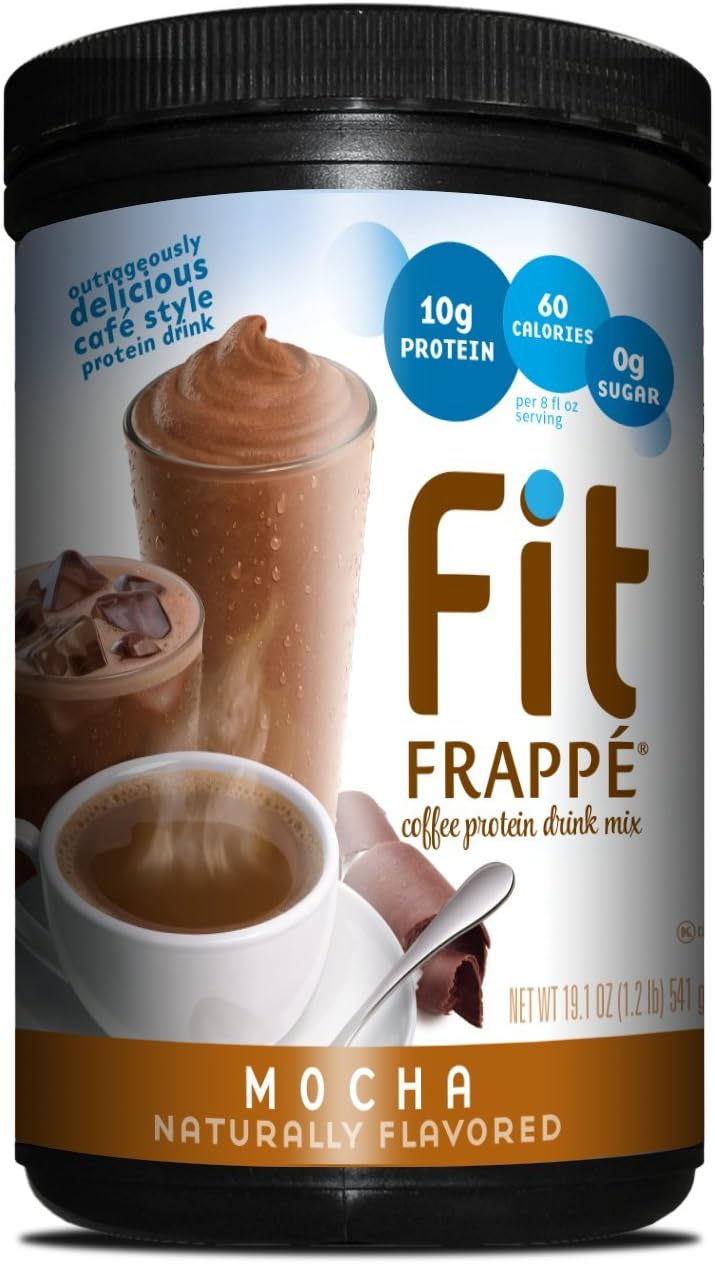 Fit Frappe Mocha Protein Drink Mix, Chocolate, 19.1 Oz (1 Count)