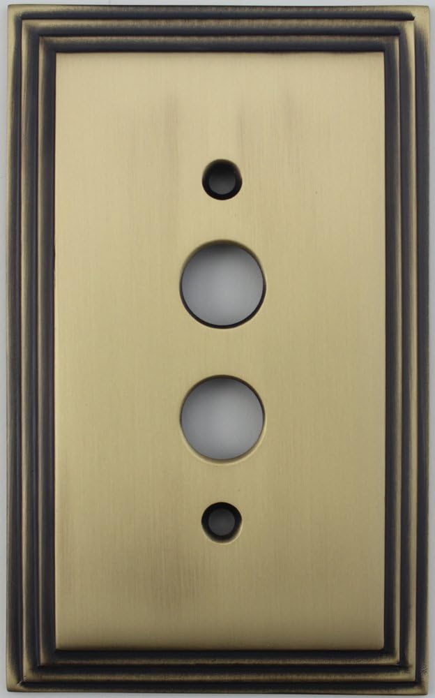 Antique Single Solid Brass Push Button Light Switch Cover Plate Switch