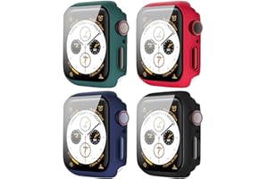 [4 Pack] BOTOMALL Screen Protector Compatible with Apple Watch Case Series 6/5/4/SE HD Tempered Glass Full Coverage Slim Guar