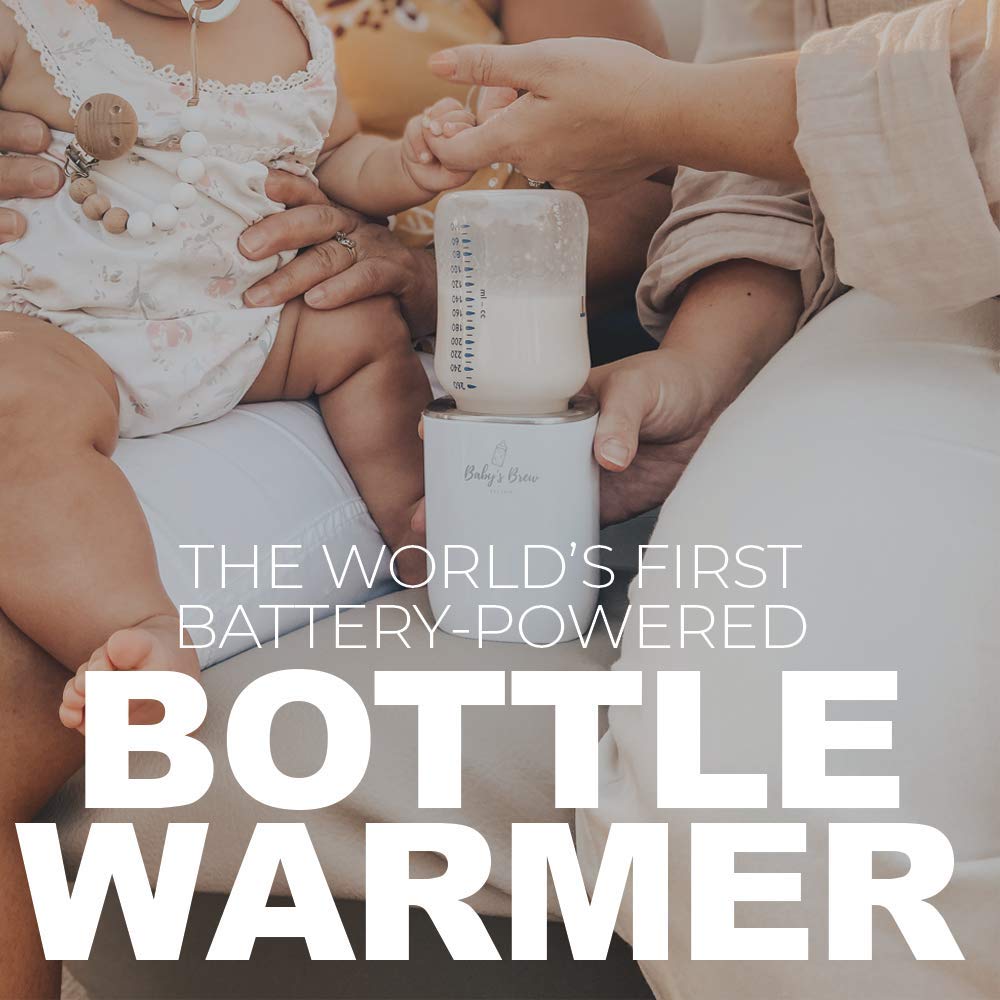 Baby’s Brew Portable Bottle Warmer Pro Set - Dual Heating Modes - Breast Milk, Formula & Water, Leak-Proof, Smart Sensor Technology, BPA-Free, Single Warmer & Formula Dispenser Only | No Adapters