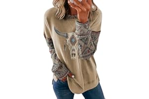 Xuboway Womens Western Aztec Geometric Hoodie Ethnic Graphic Pullover Sweater Long Sleeve Sweatshirt 2023 fall Trendy Clothes