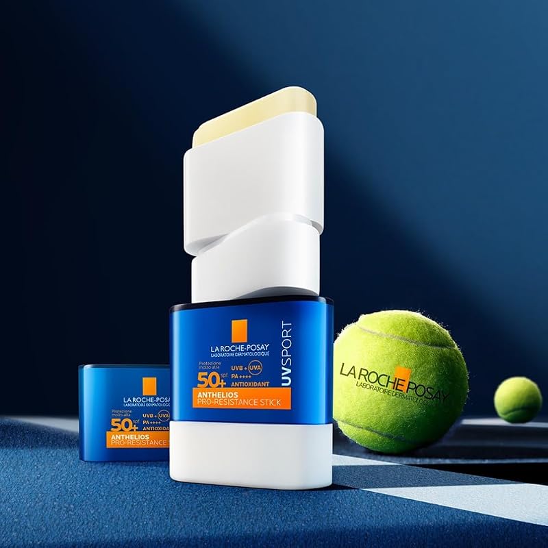 La Roche Posay Anthelios UVSport, Pro-Resistance Stick SPF50+, Per Tutti i Tipi di Pelle, Alta Protezione dai Raggi UV, Resistente al Sudore e All'Acqua, Adatto allo Sport, Con Mexoryl 400, 10ml