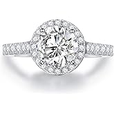 OVIMIA Moissanite Rings for Women, Engagement Rings 925 Sterling Silver Wedding Ring Anniversary Rings