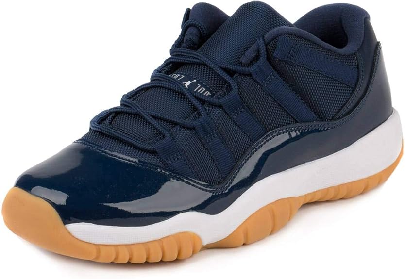 Amazon.com | Nike Boys Air Jordan 11 Retro Low Midnight Navy Midnight Navy/White Leather Size 6 