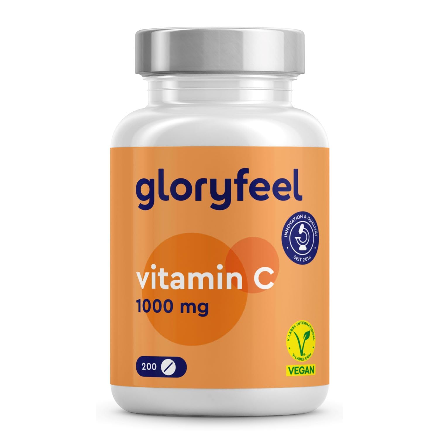 Vitamin C 1000mg - 200 Vegan Tablets (7 Month´s Supply) - High Strength Vitamin C Tablets- Immune System Support - Gluten-Free, Lactose-Free, Clinically Tested