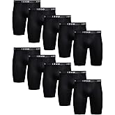 IZOD Mens Boxer Briefs - 10 Pack Performance Stretch Long Leg Mens Underwear Boxers with Contour Pouch, 9" Inseam (S-XL)