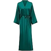 Women's Soft Long Satin Robes Long Silk Robes Full Length Robes Kimonos Silky Bath Robe Dressing Gowns