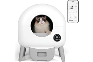 CCEOO TOY Self Cleaning Litter Box - Automatic Cat Litter Box self Cleaning, with 1 Roll Trash Bags and Mat, Small-White