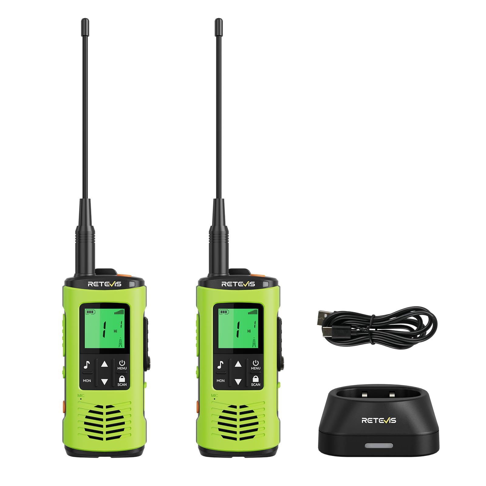 Retevis EZTalk 64S Walkie Talkie, IP68 Wasserdichtes Langstrecken Funkgerät, RT649P 2.0, Korrosionsbeständige, Rechargeable, Taschenlampe, SOS-Alarm, Funkgerät für Kajak Angeln (1 Paar)