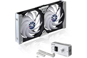 TITAN- 12V/ 24V DC 120mm Multi-Function Rack Mounted Double Refrigerator Side Vent Fan with Speed Controller for RV, Motorhom