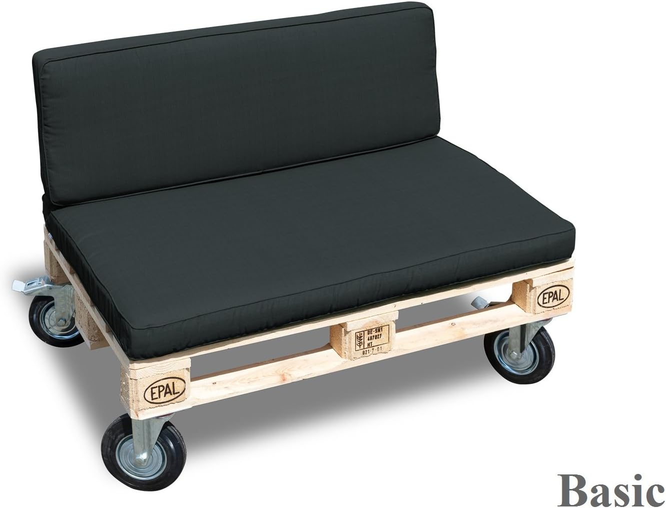 Pallet support basic back cushion, seat cover in 4 different colours
