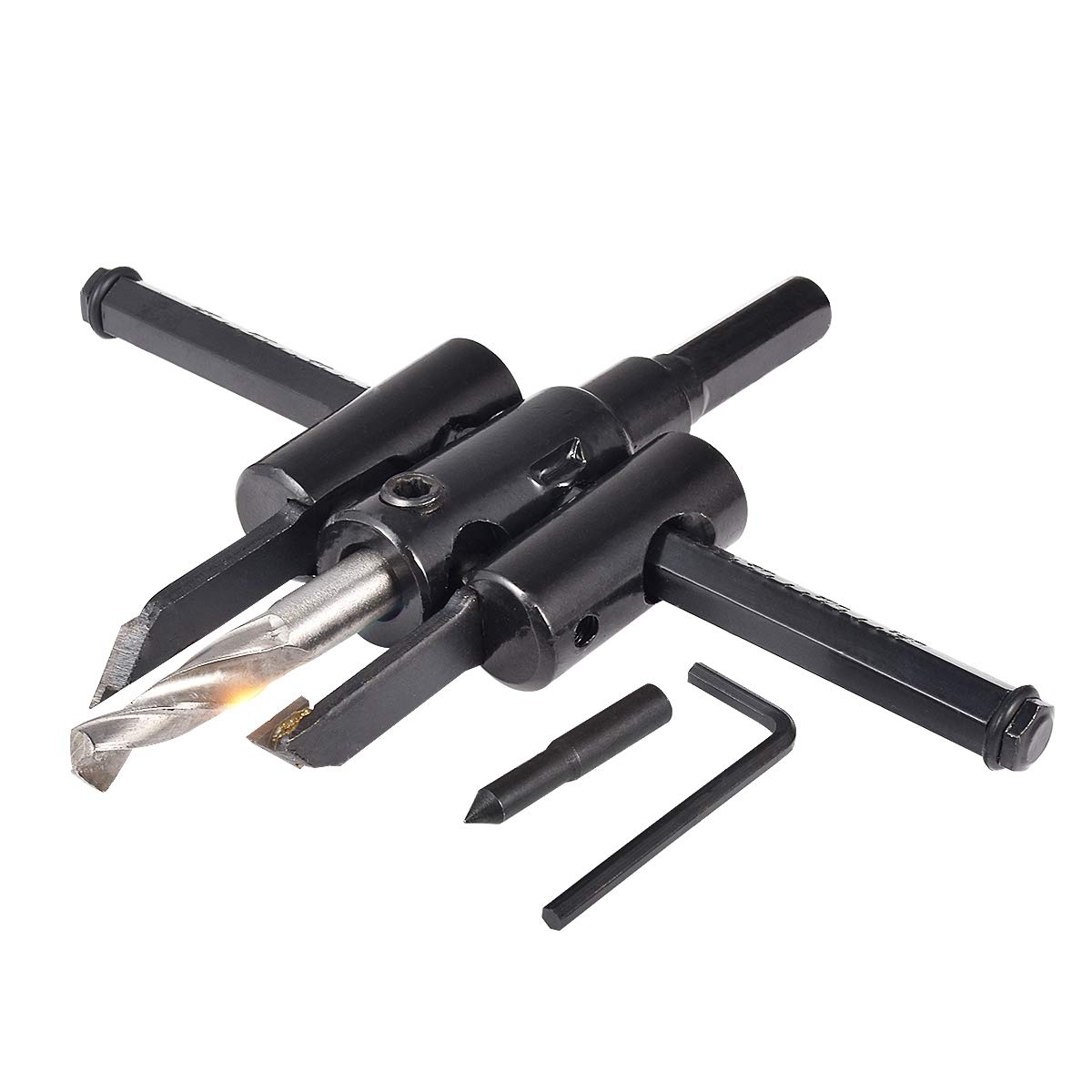 KATUR 30mm to 120mm Adjustable Circle Hole Cutter Adjustable Plane Type Metal Wood Circle Cutter Kit Wood Drywall Drill Bit Saw Round Cutting(30-120mm)