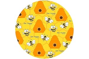 ANDRÉAS Andreas Silicone Non-Slip 6.25" Jar Opener, Easy Lid Opener, Made with Silicone and Fabric, Dishwasher Safe, Garlic Peeler, Bee Happy, 6.25 inch