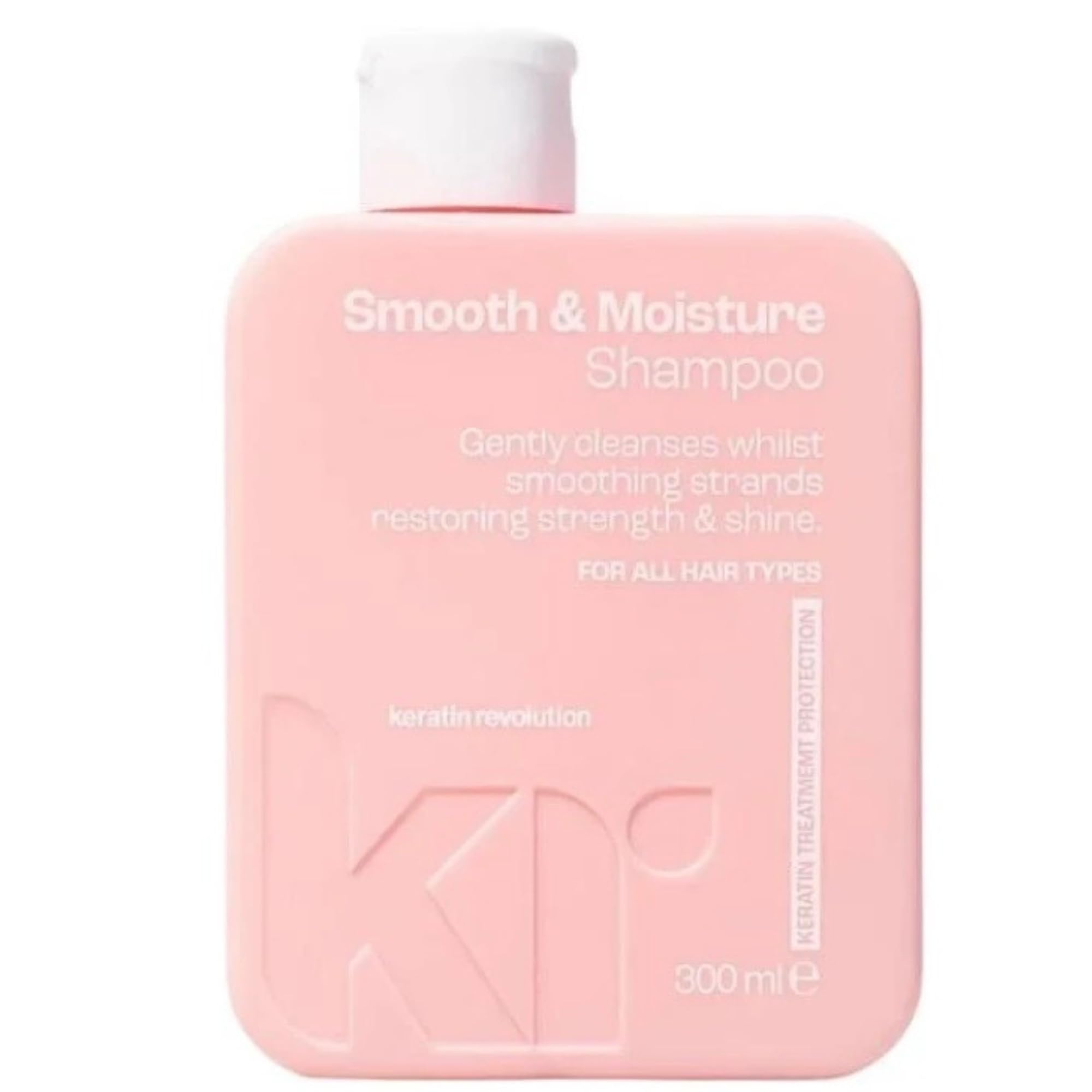 Keratin Revolution Smooth & Moisture Shampoo 300ml - Sulfate-Free Hydrating Hair Cleanser with Keratin for Gentle Frizz Control - Softness, Shine & Strength - Ideal for Dry, Damaged, Treated Hair