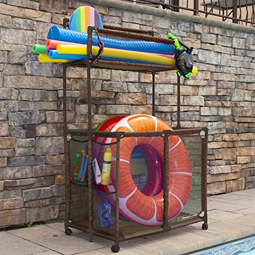Essentially Yours Pool Storage Equipment Organizer Holder Noodles