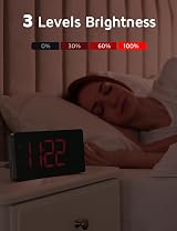 GOLOZA Projection Alarm Clock Bedside Digital Clock with 180° Projector view 4